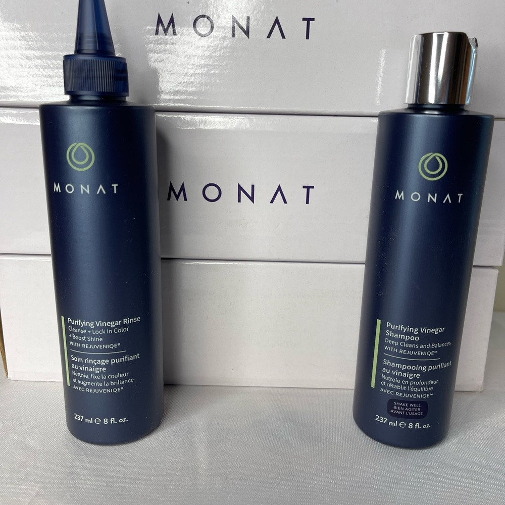 Monat Purifying Vinegar Shampoo  & Purifying Vinegar Rinse.